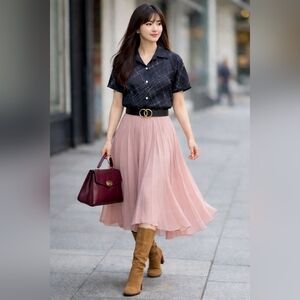 MULBERRY🐞Black Silk Abstract Print Short Sleeve  Button Down Shirt Sz: S